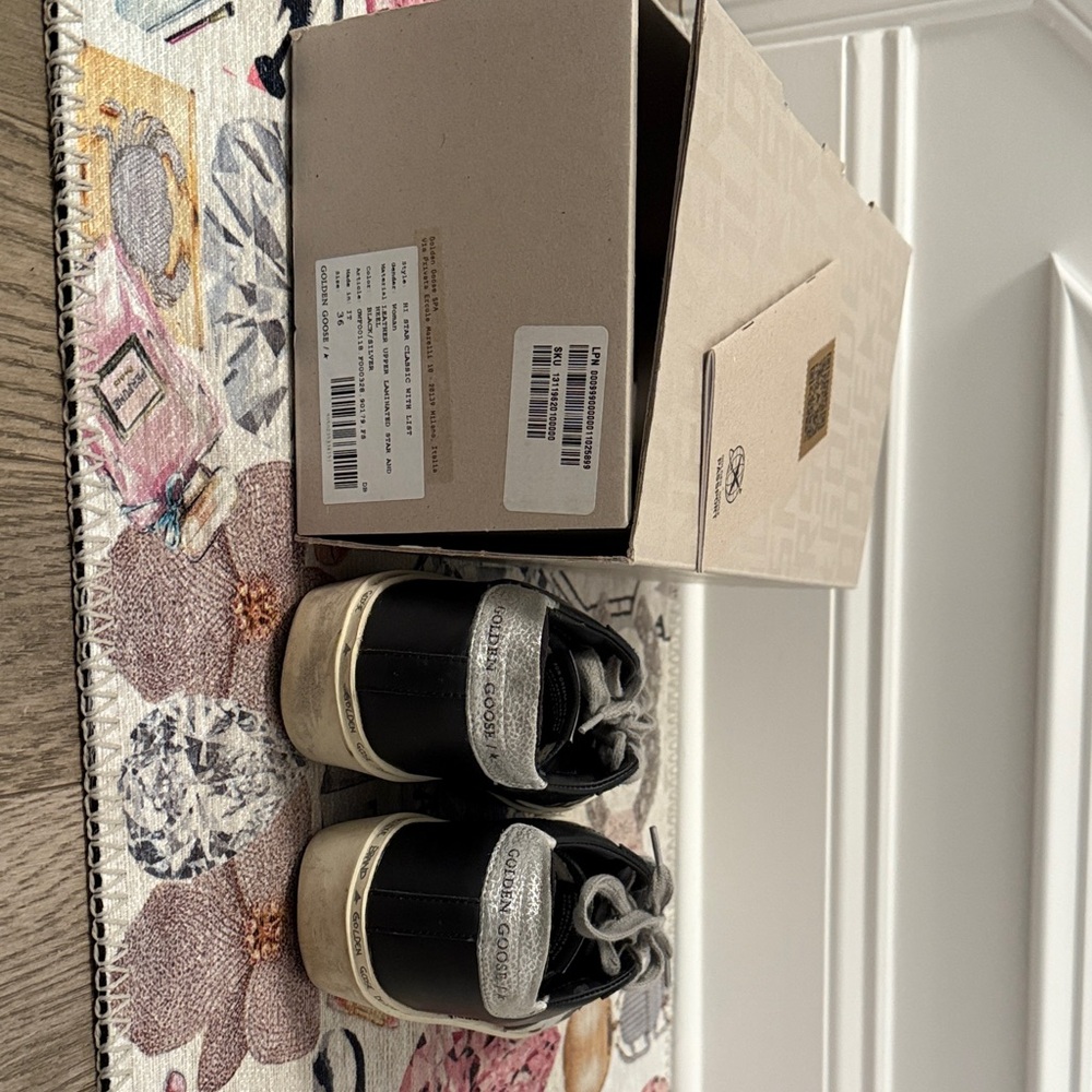 Golden Goose Black and Silver Sneakers